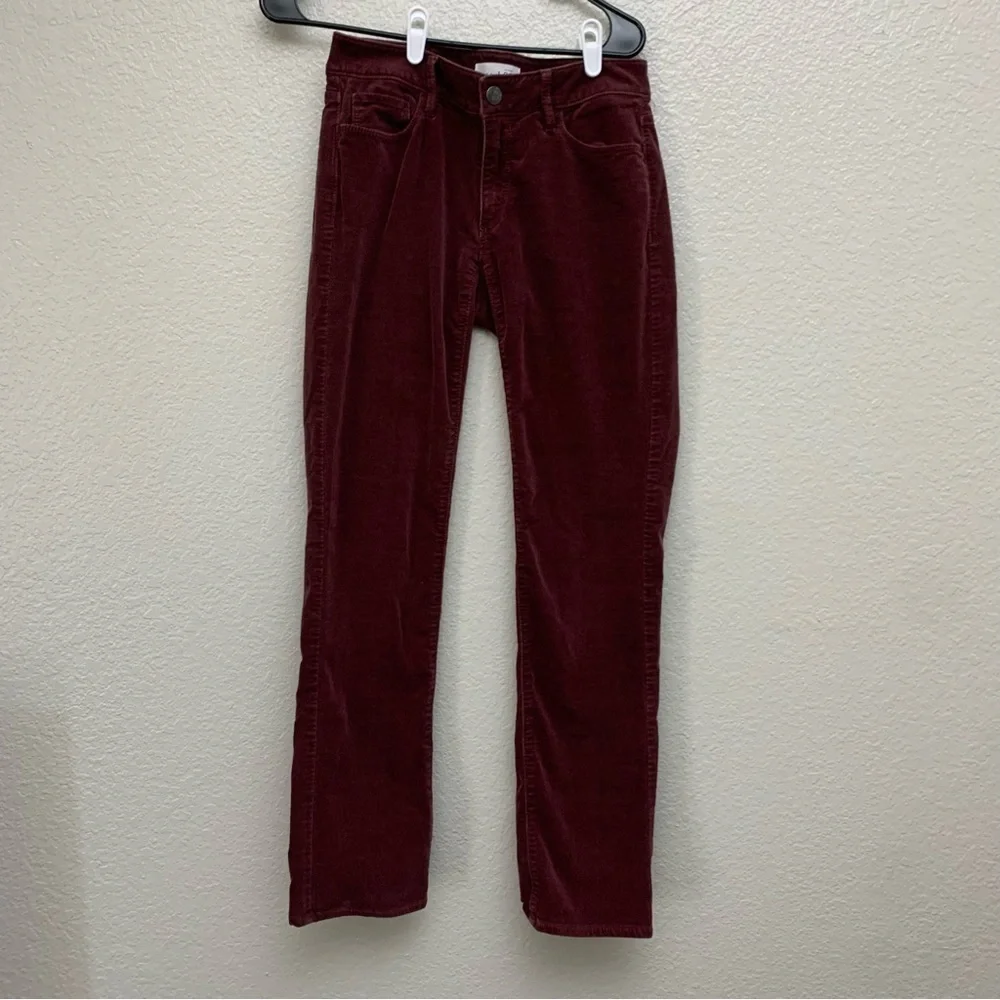 Loft Women’s‎ Red Wine Curvy Straight Corduroy Pants Size 26